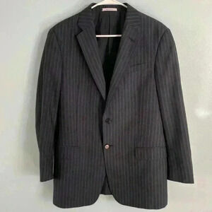 Armani Collezioni Men’s Pinstripe Wool Navy Blue Blazer‎ Jacket Size 40R